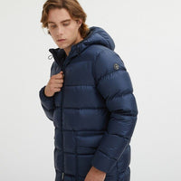 Thumbnail for Elegant Blue Hooded Jacket