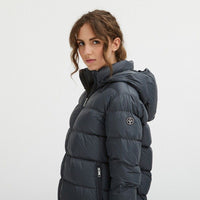 Thumbnail for Luxurious Padded Hooded Jacket in Dark Grey