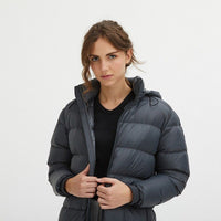 Thumbnail for Luxurious Padded Hooded Jacket in Dark Grey