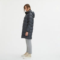 Thumbnail for Luxurious Padded Hooded Jacket in Dark Grey