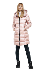 Thumbnail for Elegant Long Down Jacket with Removable Hood