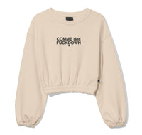 Thumbnail for Beige Logo Cotton Crewneck Sweater