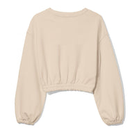 Thumbnail for Beige Logo Cotton Crewneck Sweater