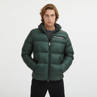 Thumbnail for Sleek Dark Green Hooded Winter Jacket