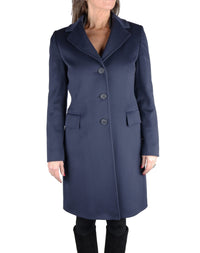 Thumbnail for Elegant Blue Virgin Wool Coat