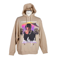 Thumbnail for Beige Graphic Hooded Sweatshirt