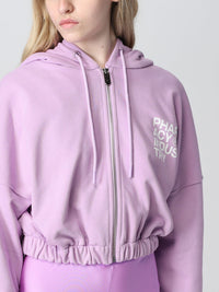 Thumbnail for Plush Purple Cotton Hoodie with Zip Closure