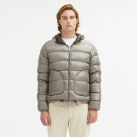 Thumbnail for Reversible Hooded Jacket in Dove Grey and Brown