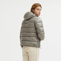 Thumbnail for Reversible Hooded Jacket in Dove Grey and Brown