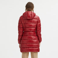 Thumbnail for Ethereal Pink Down Jacket with Japanese Hood