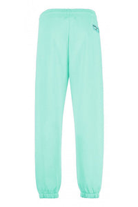 Thumbnail for Emerald Cotton Trousers with Logo Detail