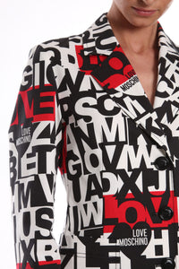 Thumbnail for Chic Monochrome Love Moschino Jacket with Pops of Red