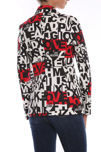 Thumbnail for Chic Monochrome Love Moschino Jacket with Pops of Red