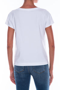 Thumbnail for Chic Graphic Cotton Tee with Embossed Detail