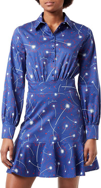 Thumbnail for Chic Cotton Shirt Collar Dress in Abstract Print