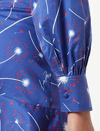 Thumbnail for Chic Cotton Shirt Collar Dress in Abstract Print