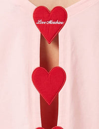 Thumbnail for Chic Pink Logo Tee with Back Heart Details