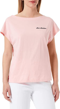 Thumbnail for Chic Pink Logo Tee with Back Heart Details
