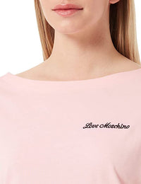 Thumbnail for Chic Pink Logo Tee with Back Heart Details