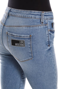 Thumbnail for Chic Glitter-Logo Washed Jeans