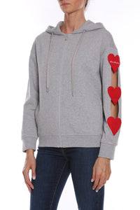 Thumbnail for Chic Embroidered Heart Cotton Hoodie