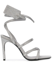 Thumbnail for Dazzling Gray Diamond Buckle Leather Sandals