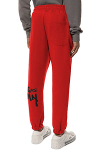 Thumbnail for Chic Pink Cotton Sweatpants With Bold Side Logo