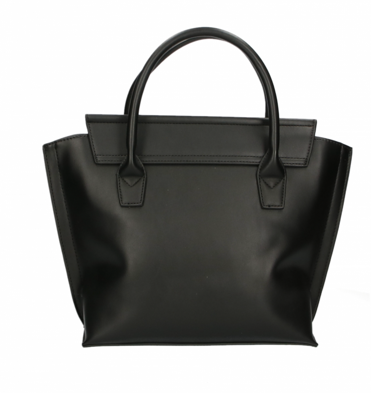 Sleek Black Tote with Chic Logo Detail