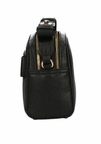 Thumbnail for Sleek Black Double-Zip Crossbody Bag