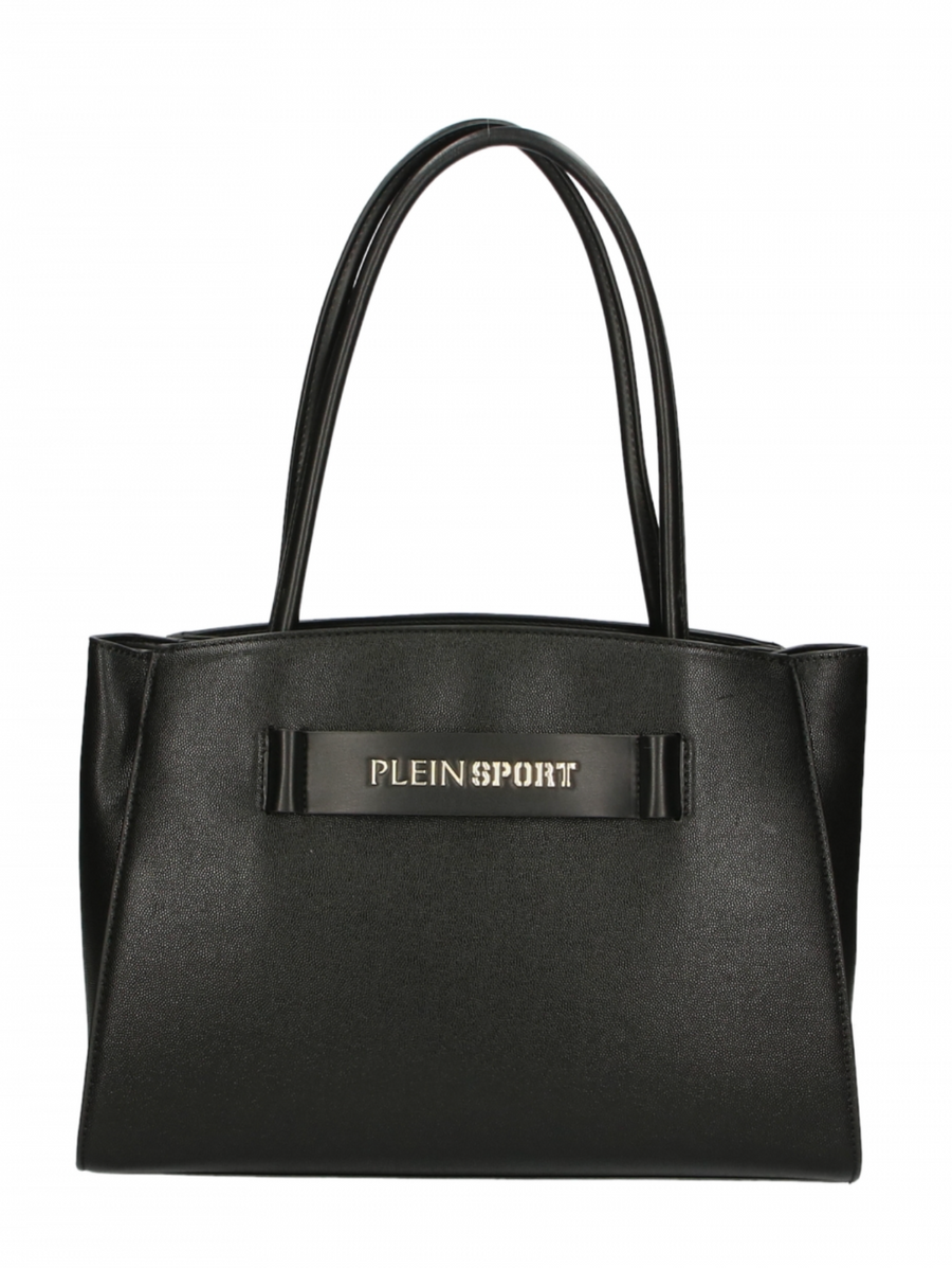 Sleek Black Three-Compartment Tote Bag