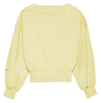 Thumbnail for Chic Yellow V-Neck Cotton Sweatshirt