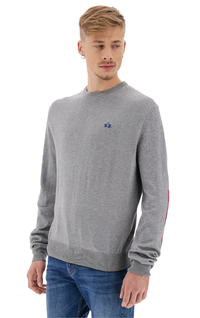 Thumbnail for Embroidered Logo Cotton Crew Neck Sweater