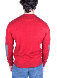 Thumbnail for Chic Cotton Crew Neck Sweater with Embroidered Logo