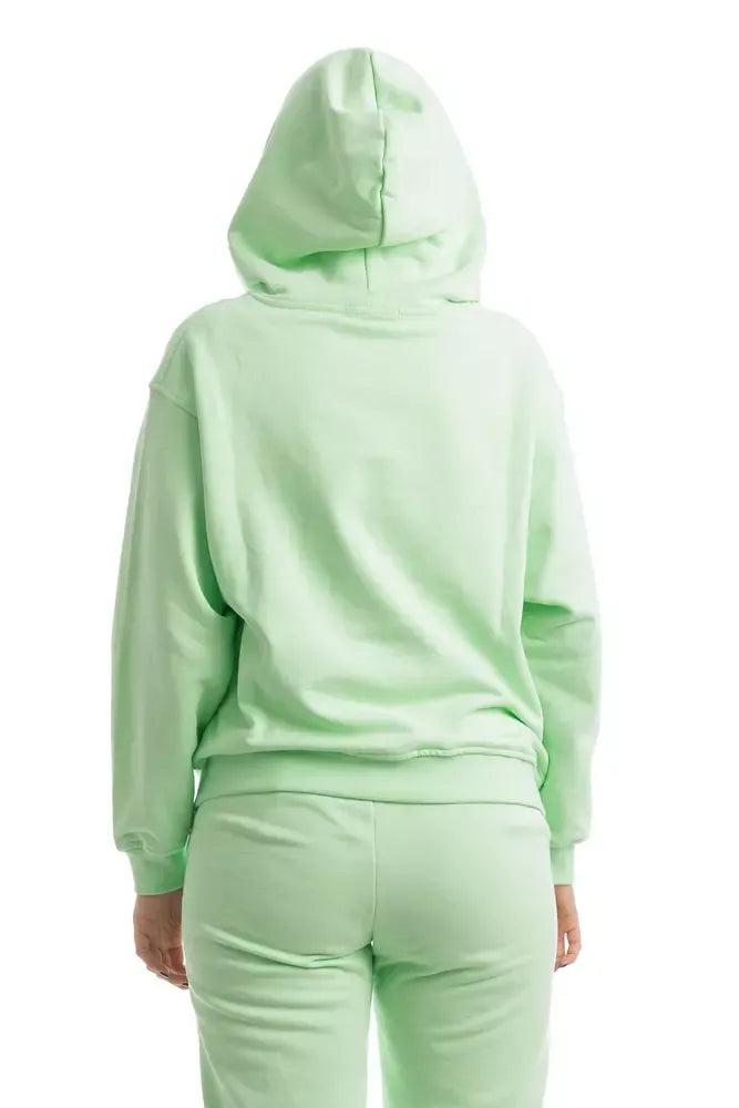 Chic Green Cotton Hooded Sweatshirt