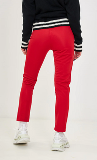 Thumbnail for Chic Pink Stretch Trousers with Logo Patch