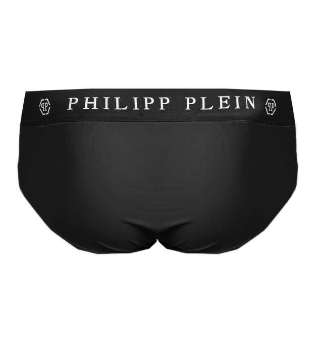 Sleek Nylon Swim Briefs with Iconic Logo Detail