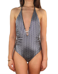 Thumbnail for Glamorous Silver-Logo One-Piece Swimsuit