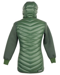 Thumbnail for Elegant Hooded Long Down Jacket in Dark Green