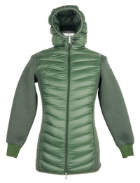 Thumbnail for Elegant Hooded Long Down Jacket in Dark Green