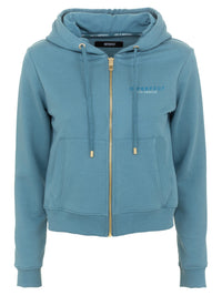 Thumbnail for Chic Light Blue Hooded Zip Sweatshirt