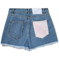 Thumbnail for Edgy Denim Shorts with Abstract Print