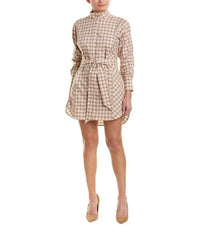 Thumbnail for Iconic Check Cotton Shirt Dress in Sweet Pink