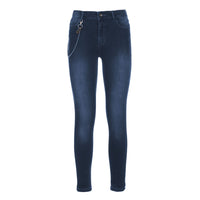 Thumbnail for Chic Lightly Washed Blue Slim-Fit Jeans with Chain Detail