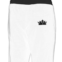 Thumbnail for Elegant White Cotton Trousers with Crown Motif