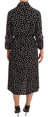 Thumbnail for Elegant Silk Polka Dot Sequin Midi Dress