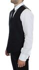 Thumbnail for Gray Striped Wool Dress Vest Gilet