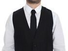 Thumbnail for Gray Striped Wool Dress Vest Gilet