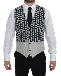 Thumbnail for Blue Polka Dot Dress Vest Gilet Weste