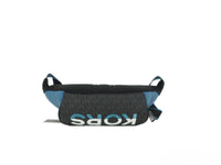 Thumbnail for Cooper Large Blue Multi Leather Embroidered Logo Utility Belt Bag