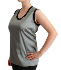 Thumbnail for Elegant Silver Sleeveless Blouse